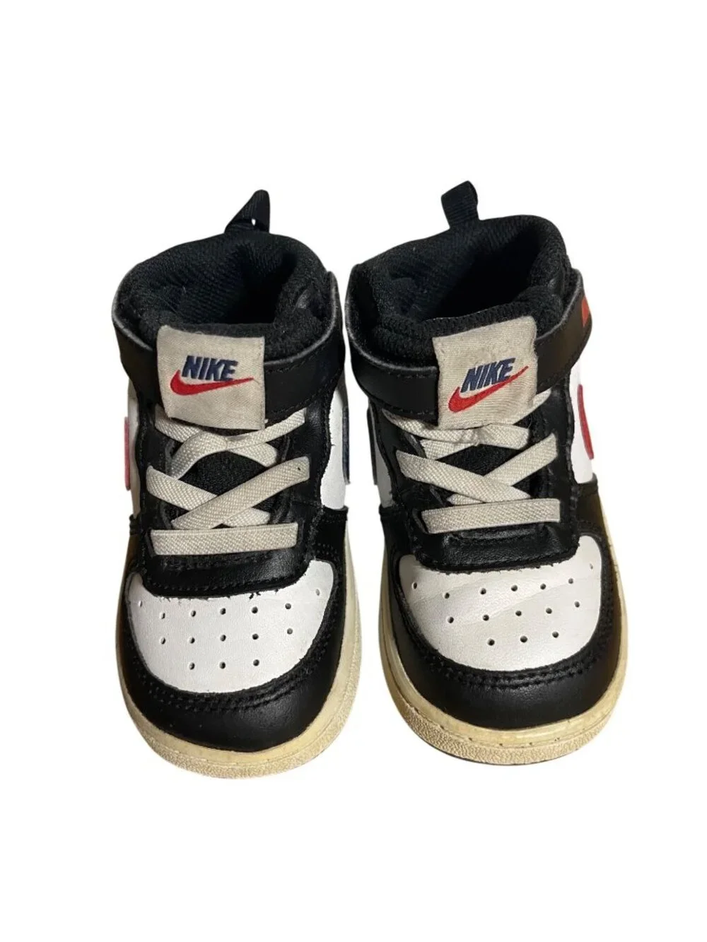 Nike Court Borough Mid 2 Size 6C White Black University Red Colorway Toddler